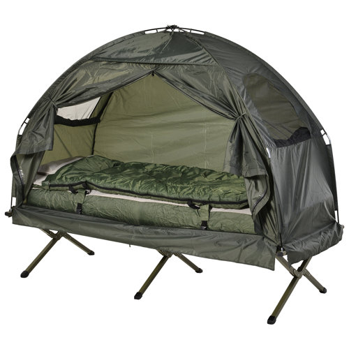 Outsunny Deluxe 4in1 Compact Folding Shelter Tent with Sleeping Bag